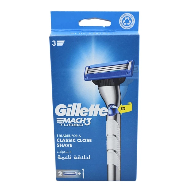 Станок для гоління Gillette Мак3 Турбо +2 картріджа - Фото 1 Станок для гоління Gillette Мак3 Турбо +2 картріджа - изображение 1