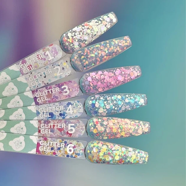 Блискітки для нігтів You Are Cute Glitter Gel №3 5 мл - изображение 4