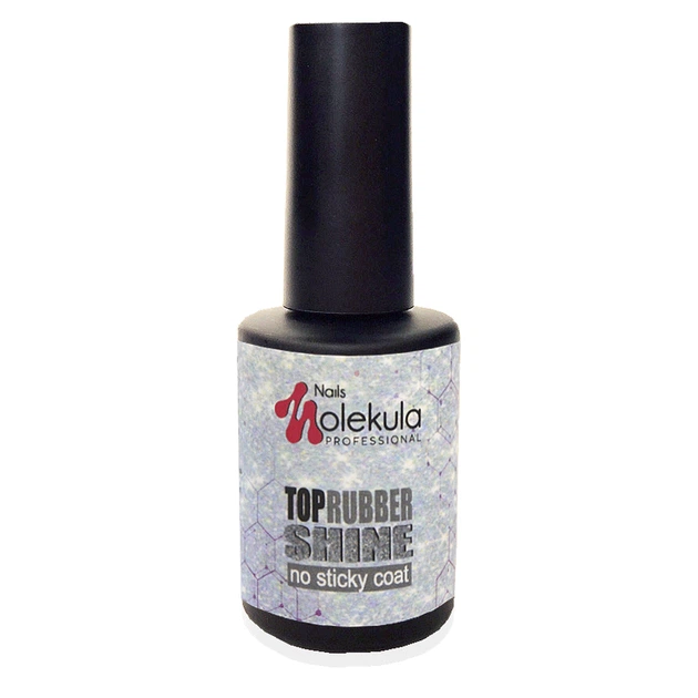 Топ для нігтів Molekula Top Rubber SHINE No Sticky топ без липкого шару з мікроблиском 12 мл - Фото 2 Топ для нігтів Molekula Top Rubber SHINE No Sticky топ без липкого шару з мікроблиском 12 мл - изображение 2