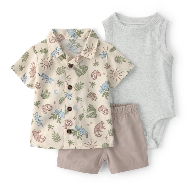 Комплект Carter's 3в1 боді, сорочка, шорти для хлопчика 81-86 см (1U585410_24M) - Фото 1 Комплект Carter's 3в1 боді, сорочка, шорти для хлопчика 81-86 см (1U585410_24M) - зображення 1