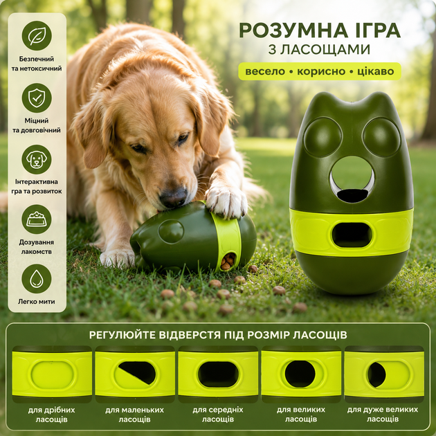 Кормушка для домашних животных / Интерактивная игрушка для выдачи корма для собак / Игрушка-неваляшка для медленного кормления собак - изображение 2