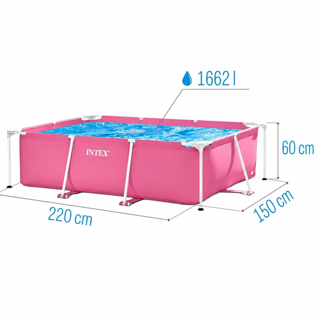 Прямоугольный каркасный бассейн Intex 220×150×60 см с усиленной конструкцией - изображение 7