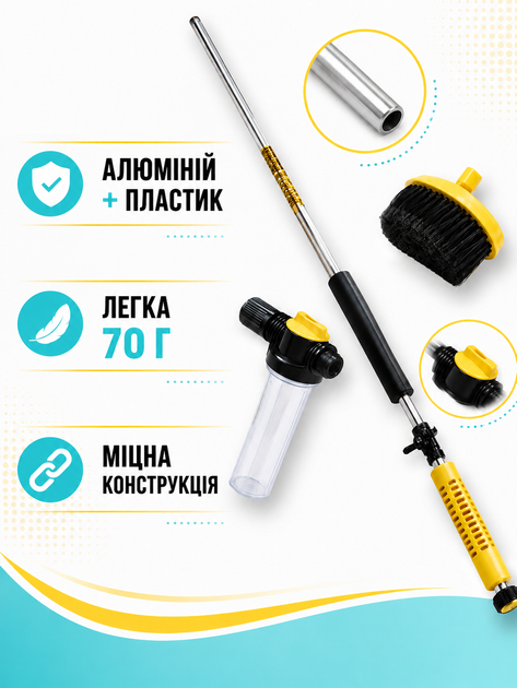 Мини-мойка насадка на садовый шланг 31×15×3 см с емкостью для моющего средства, щеткой и распылителем (49676059) - изображение 6