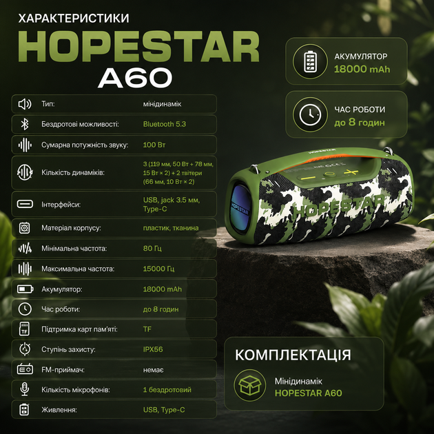 Мини-динамик Bluetooth HOPESTAR A60 - Фото 5 Мини-динамик Bluetooth HOPESTAR A60 - изображение 5