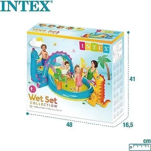 Надувной игровой центр для детей Intex 57135-2 "Планета динозавров", 333 х 229 х 112 см, с шариками 10 шт, подстилкой, насосом, ярким и безопасным надувным пространством для игр. - Фото 3 Надувной игровой центр для детей Intex 57135-2 "Планета динозавров", 333 х 229 х 112 см, с шариками 10 шт, подстилкой, насосом, ярким и безопасным надувным пространством для игр. - изображение 3