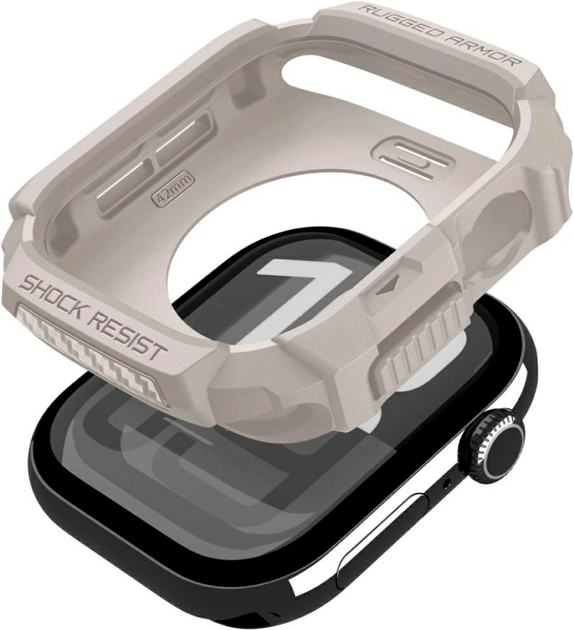 Etui Spigen Rugged Armor Pro do Apple Watch 10 / 11 42mm Beige (8800283316254) - Zdjęcie 2 Etui Spigen Rugged Armor Pro do Apple Watch 10 / 11 42mm Beige (8800283316254) - obraz 2