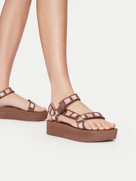 Жіночі повсякденні босоніжки Teva Flatform Universal Crochet 1150210 коричневі босоніжки на платформі Розмір 37 - Фото 3 Жіночі повсякденні босоніжки Teva Flatform Universal Crochet 1150210 коричневі босоніжки на платформі Розмір 37 - изображение 3