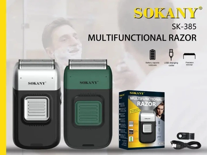 Электробритва SOKANY SK-385, аккумуляторная мужская роторная бритва с плавающими головками, шейвер для сухого бритья (К2028) - изображение 3