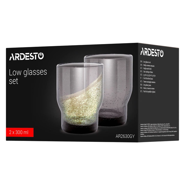 Набор стаканов низких Ardesto Bubble 300мл, 2шт, стекло, зеленый (AR2630GY) - Фото 4 Набор стаканов низких Ardesto Bubble 300мл, 2шт, стекло, зеленый (AR2630GY) - изображение 4