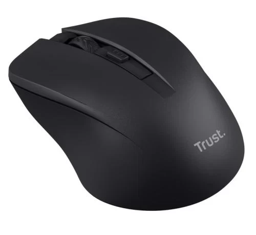 Миша бездротова Trust Mydo Silent, Black, USB 2.4GHz, оптична, 1000/1400/1800 dpi, 4 кнопки, зниження звуку клацання миші мінімум на 90%, гніздо для зберігання приймача USB, 1xAA (25084) - изображение 2