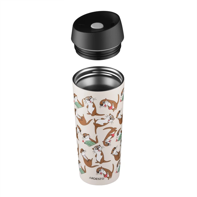 Термокружка Ardesto Coffee Time Otter 450 мл (AR2645OT) - Фото 4 Термокружка Ardesto Coffee Time Otter 450 мл (AR2645OT) - изображение 4