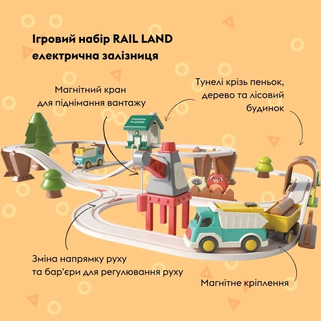 Ігровий набір OTAMANKO RAIL LAND електрична залізна дорога, 66 деталей - зображення 3