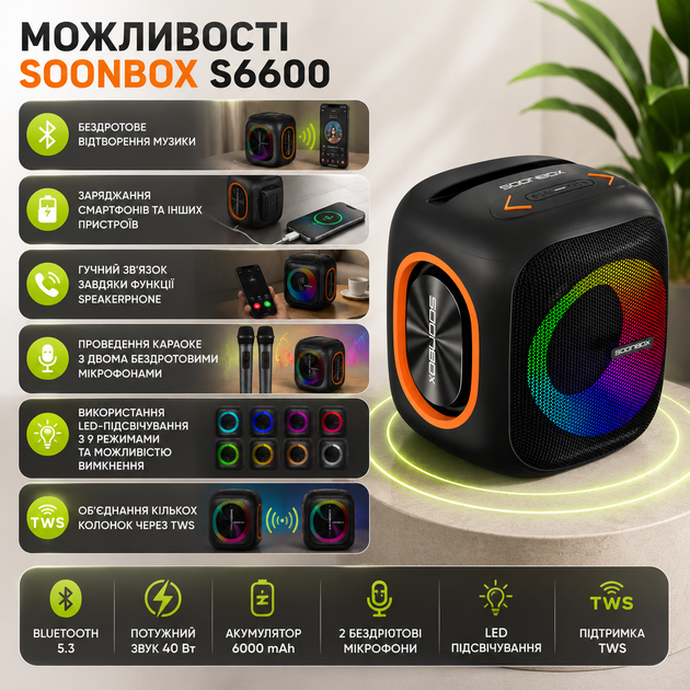 Мини-динамик Bluetooth SOONBOX S6600 - Фото 7 Мини-динамик Bluetooth SOONBOX S6600 - изображение 7