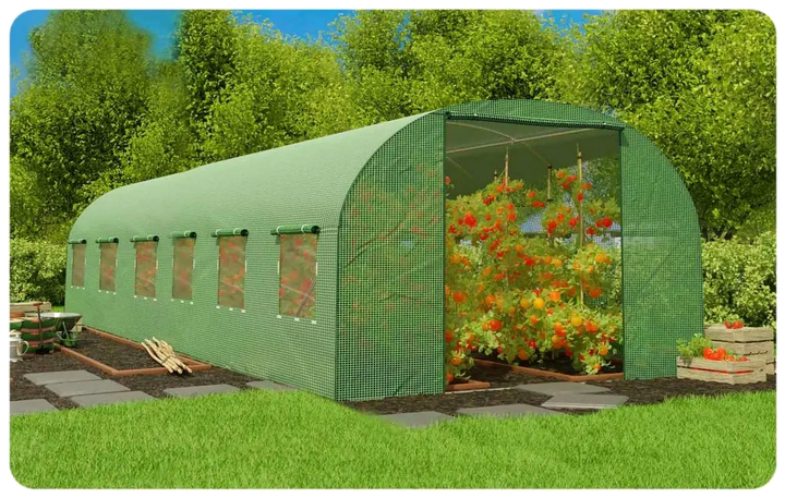 Садовая теплица 6 х 3 х 2м 18 м² для растений 2 входа стальные профили Plonos CS-0315 - Фото 5 Садовая теплица 6 х 3 х 2м 18 м² для растений 2 входа стальные профили Plonos CS-0315 - изображение 5