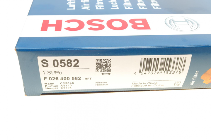 Фільтр повітряний Bosch Nissan Qashqai F026400582 - зображення 4