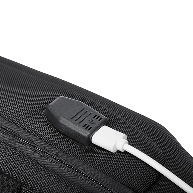 Рюкзак Wozinsky Premium на одно плечо антивор с органайзером и USB Black (5907769372186) - изображение 8