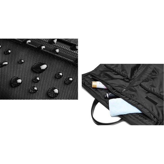 Дорожная сумка Wozinsky Premium для костюма с карманом для влажных вещей 50л Black (5907769372179) - изображение 9