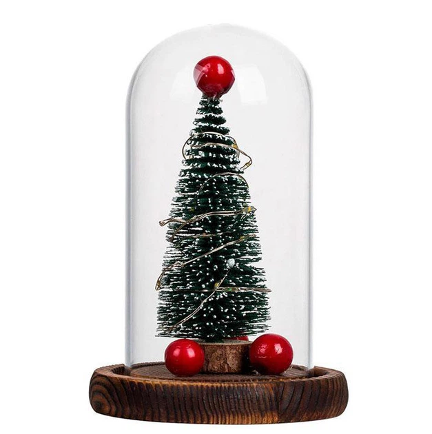 Новогодняя елка в колбе с LED подсветкой и шарами christmas decor USB 15 см - изображение 5