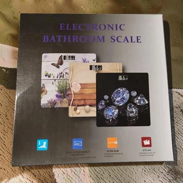 Весы AT Beach Landscape напольные электронные стеклянные с датчиком температуры до 180 кг белые (3-8Z) - изображение 5