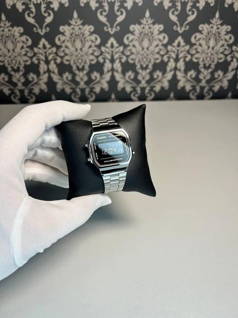 Часы Casio A168WA-1YES. мужской серый-черный - изображение 3