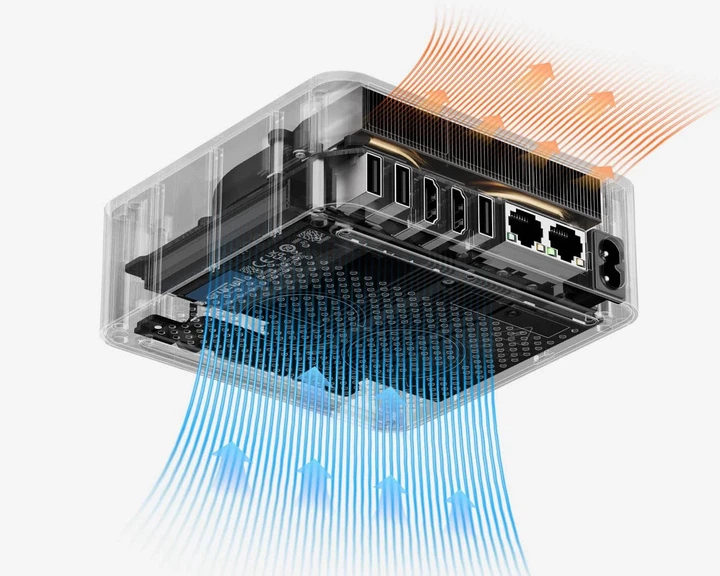 Мини ПК Beelink EQR6 / AMD Ryzen 5 6600H / RAM 16GB / SSD 500GB / AMD Radeon Graphics / 2 x HDMI / 2 x LAN / Wi-Fi 6 / Windows 11 / Серый (102125876) - Уценка - изображение 2