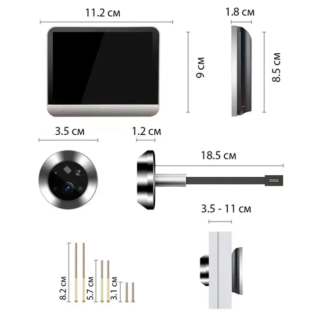 Wi-Fi видеоглазок USafe S300 1080P с датчиком движения, ночным видением и микрофоном - изображение 2