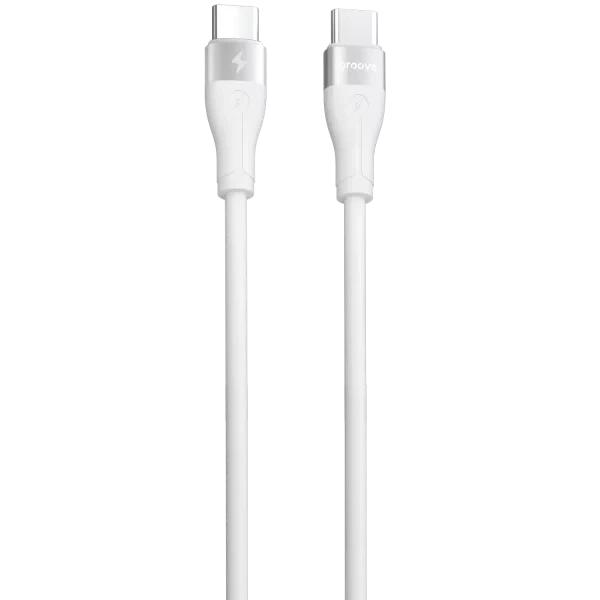 Кабель Proove Soft Silicone Type-C to Type-C 60W 3A 2m White - зображення 3