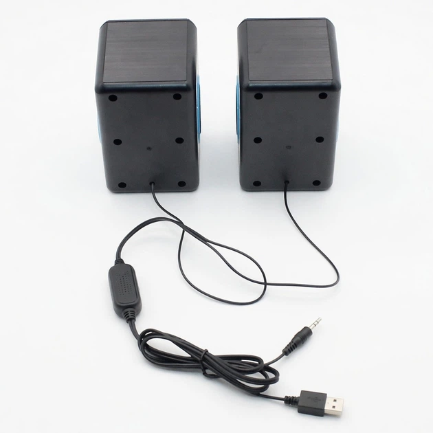 Музичні колонки для комп'ютера 2.0", 3х2 Вт, від USB, FT-165, Блакитні, Дротові колонки для комп'ютера, Акустична система - зображення 3