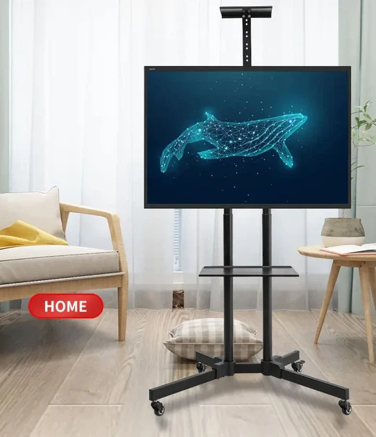 Презентаційна мобільна стійка для підлоги V-STAR TV Cart-1500 32-70", Пересувний кронштейн для ТБ - зображення 4