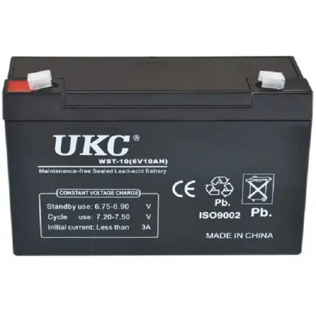 Аккумулятор BATTERY 6V 10A UKC, Свинцово-кислотная универсальная аккумуляторная батарея с гелевым наполнением - Фото 2 Аккумулятор BATTERY 6V 10A UKC, Свинцово-кислотная универсальная аккумуляторная батарея с гелевым наполнением - изображение 2
