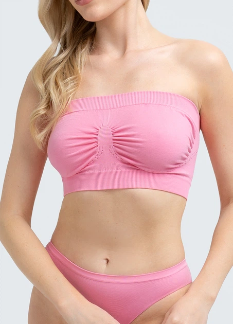 Жіночий безшовний топ з мікрофібри Giulia BANDO S/M Pink-rosa, топ бандо, без бретелей - Фото 7 Жіночий безшовний топ з мікрофібри Giulia BANDO S/M Pink-rosa, топ бандо, без бретелей - зображення 7