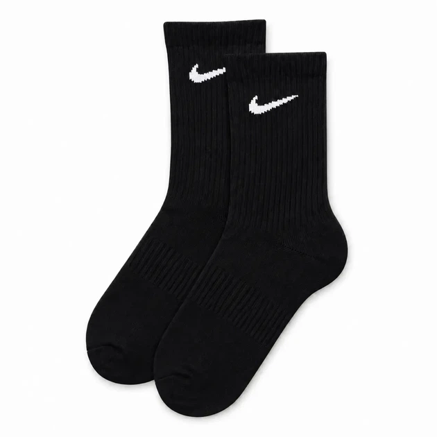 Шкарпетки Nike високі спортивні розмір 41-44 чорні з білим логотипом довгі шкарпетки з резинкою для тренувань, спортзалу, школи - зображення 6