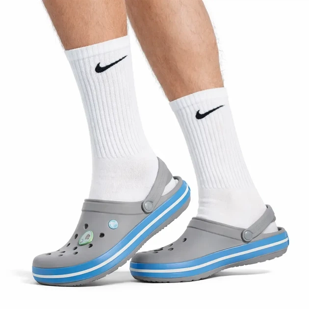 Носки NIKE высокие белые 41-44 набор 30 пар унисекс спортивные хлопковые демисезонные - изображение 4
