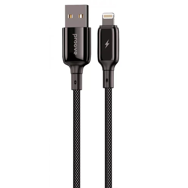 Кабель Proove Dense Metal USB to Lightning 2,4 А (2 м) black - Фото 1 Кабель Proove Dense Metal USB to Lightning 2,4 А (2 м) black - изображение 1