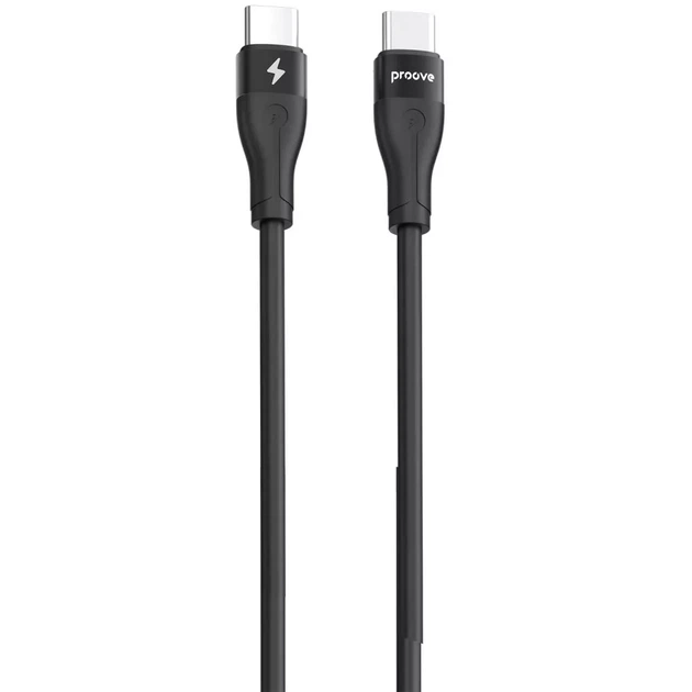 Кабель Proove Soft Silicone Type-C to Type-C 60W (1m) black - зображення 3
