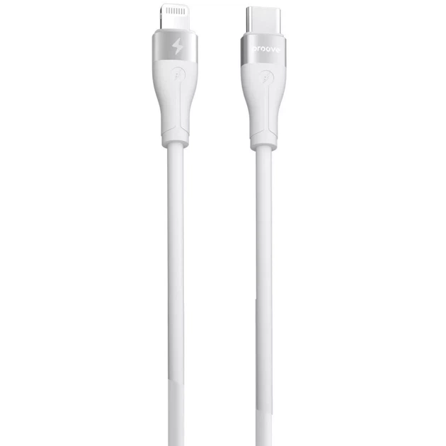 Кабель Proove Soft Silicone Type-C to Lightning 27W (2м) белый - Фото 1 Кабель Proove Soft Silicone Type-C to Lightning 27W (2м) белый - изображение 1