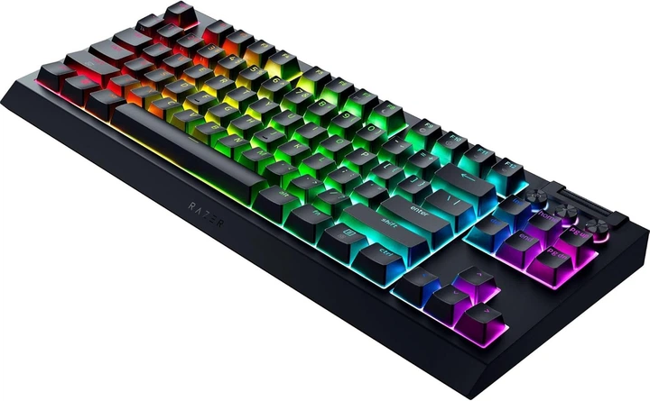 Razer Клавіатура механічна Razer BlackWidow V4 TKL HyperSpeed, 87key, Orange Switch Gen-3, USB-A/WL/BT, EN, RGB, чорний - изображение 8
