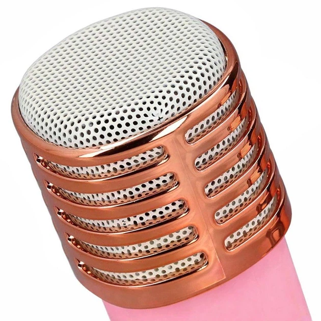 Портативная колонка-караоке + 2 микрофона, Bluetooth, USB, TF, AUX, T7, Розовый / Беспроводная колонка / Блютуз колонка - изображение 6