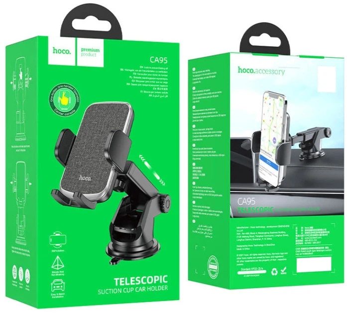 Автотримач Suction-cup Hoco CA95 Black - изображение 2