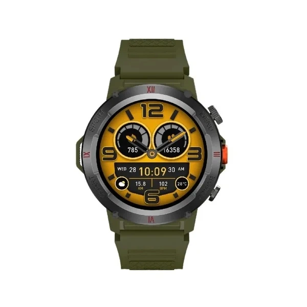 Смарт-годинник IWO X22 Army Green 1.46" Bluetooth 5.3 акумулятор 330mAh захист IP68 - Фото 5 Смарт-годинник IWO X22 Army Green 1.46" Bluetooth 5.3 акумулятор 330mAh захист IP68 - зображення 5