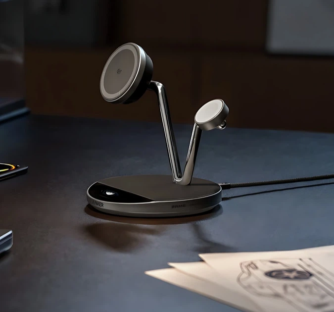 Бездротовий зарядний пристрій Anker Prime Wireless Charging Station (3-in-1, Qi2, AirCool) (B25X7G11) - зображення 6