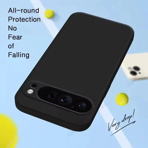 Силиконовый чехол для Google Pixel 9, 9 Pro (с микрофиброй внутри) Синий - изображение 6