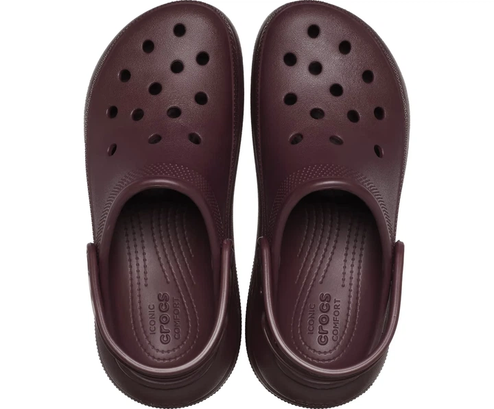Сабо крокси шльопанці жіночі Crocs Classic Crush Clog розмір EUR 36-37, US M4 W6,23 см Dark Cherry Вишневий - изображение 4