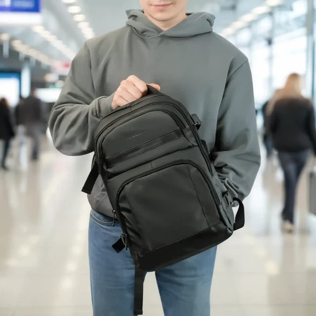 Рюкзак Wozinsky WPW-20L с карманом для ноутбука дорожный 40x20x25 см для багажной полки - черный (5907769385261) - изображение 8