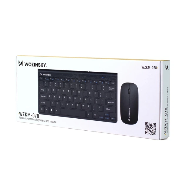 Комплект беспроводной Wozinsky клавиатура + мышь компактный Black (5907769384189) - изображение 6