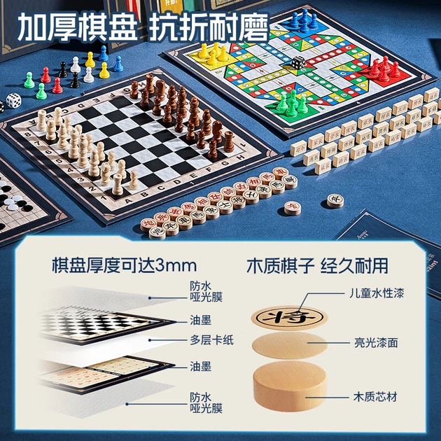 Игра настольная Aojia 5в1 гобанг/шахматы, для детей 8-12 лет, подарочная - Фото 3 Игра настольная Aojia 5в1 гобанг/шахматы, для детей 8-12 лет, подарочная - изображение 3
