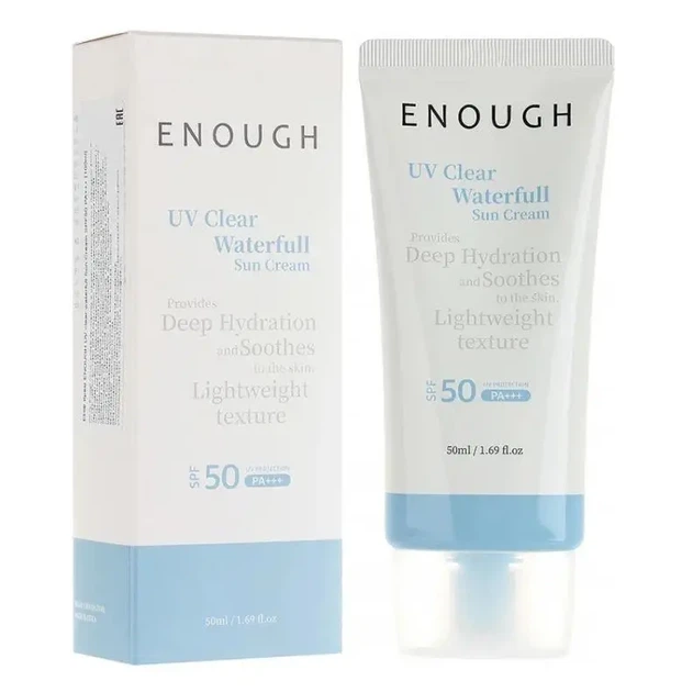 Солнцезащитный крем для лица ENOUGH UV Clear Waterfull SPF50 PA+++ 50 мл - Фото 1 Солнцезащитный крем для лица ENOUGH UV Clear Waterfull SPF50 PA+++ 50 мл - изображение 1