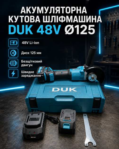 Аккумуляторная угловая шлифмашина 48V 125 мм бесщеточная болгарка УШМ турбинка для резки шлифовки металла - Фото 1 Аккумуляторная угловая шлифмашина 48V 125 мм бесщеточная болгарка УШМ турбинка для резки шлифовки металла - изображение 1