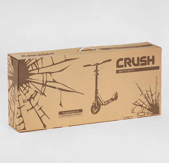 Двухколесный самокат Skyper Crush 95692 с фарой, PU колесами 230/200 мм, передним амортизатором и алюминиевой рамой, городской самокат для подростков и взрослых - зображення 8