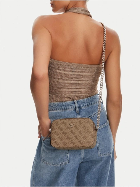 Сумка кросс-боди через плечо женская Guess Noelle Ii Crossbody Camera HWBG96-72140-LGW Latte Logo/Brown (190231964438) - изображение 2